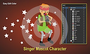 Singer Mascot Character