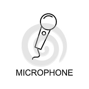 singer microphone icon. Element of simple music icon for mobile concept and web apps. Thin line singer microphone icon can be used