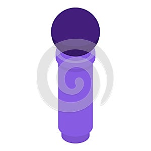 Singer microphone icon, isometric style