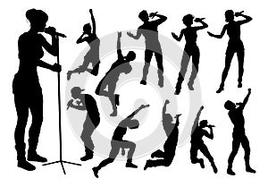 Singers Pop Country Rock Hiphop Star Silhouettes