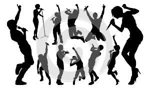 Singers Pop Country Rock Hiphop Star Silhouettes