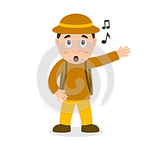 Singing Archeologist Cartoon Character photo