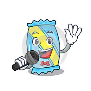 Singing candy mascot cartoon style