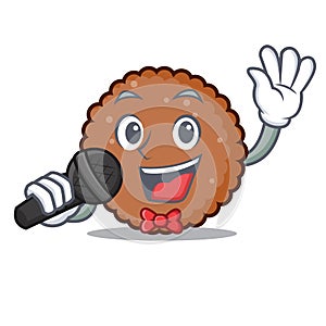 Singing chocolate biscuit mascot cartoon