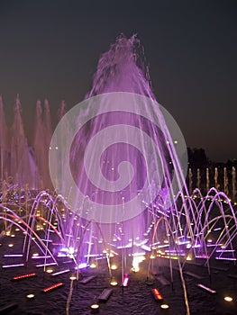 Singing colorful fountain in Tsaritsyno, moscow