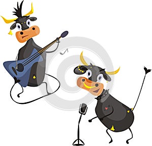 Singing Cows in vector