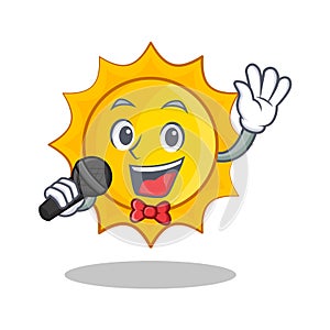 Singing cute sun character cartoon