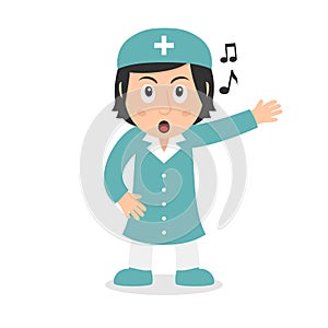Singing Female Nurse Cartoon Character