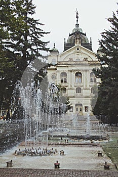 Singing fontain in center of Kosice