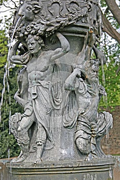 The Singing Fountain in Kralovska Zahrada the Royal Gardens park in Hradcany, Prague, Czech Republic