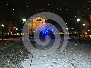 Zpívající fontána na Hlavní třídě v Košicích na Slovensku