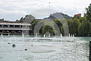 Singing Fountains in City of Plovdiv, Bulgaria