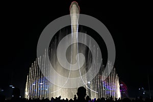 Singing fountains in the Sochi Olympic Park. Russia Sochi November 2021.