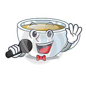 Singing ginger tea in the cartoon shape