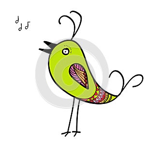 Singing green birds