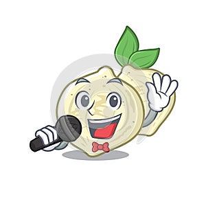 Singing jicama fruit in the character refrigerator