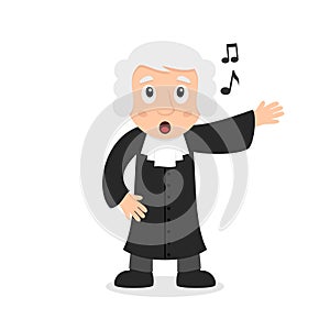 Singing Judge Cartoon Character