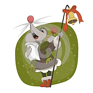 Singing mouse with a bell