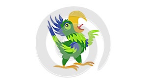 Singing parrot icon animation