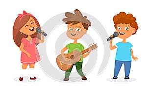 Singing and playing children