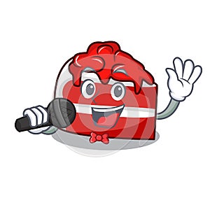 Singing red velvet mascot cartoon