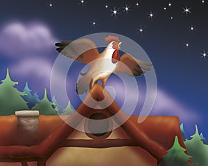 Singing rooster - fairy tale photo