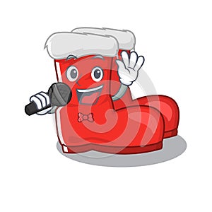 Singing santa boots mascot isolated the character