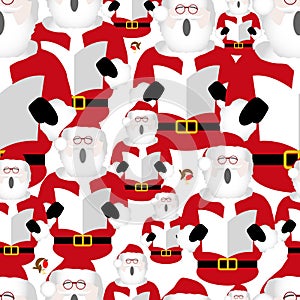 Singing santa claus seamless background