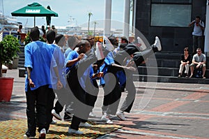 Singing street band performing in Cape Town