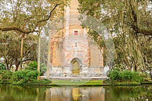 The Singing Tower with its ornate brass door in Lake Wales, Flor