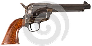 Single action revolver model isolated on white background