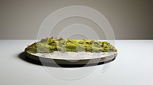 a single aerated concrete plate with moss, Generative AI