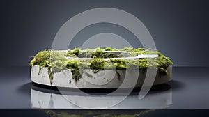 a single aerated concrete plate with moss, Generative AI