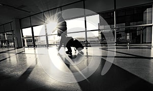 Single Airport Passenger Silhouette