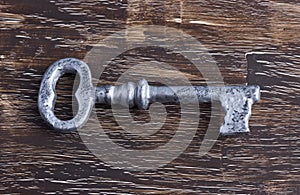 Single antique silver key