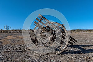 A single axle antique wooden horse cart, Patagonia, Argentina