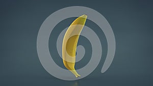 Single banana 3D render illustration