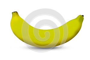 Single banana against white background.