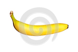 Single banana against white background.