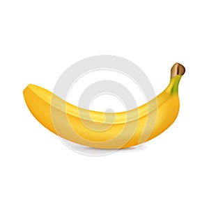 Single banana isolated on white