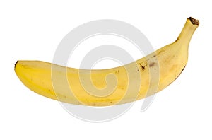 Single banana isolated on white