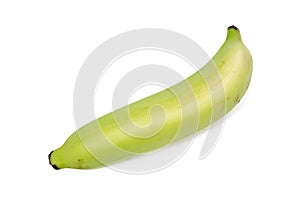 Single banana isolated on a white background with clipping path