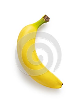 A single banana on a white background