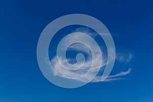 Single beautiful cloud of bizarre shape