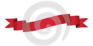 Single red banner ribbon vector isolated