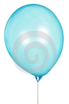 Single blue Balloon Isolated On White Background