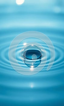 Single Blue Bubble on Water photo