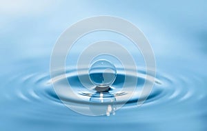 Single Blue Bubble on Water photo