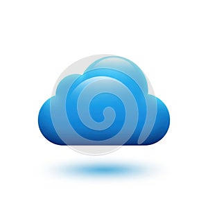 Single blue cloud floating