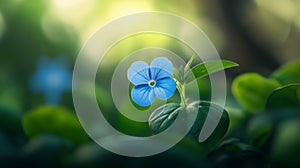 Single Blue Flower in Soft Sunlight